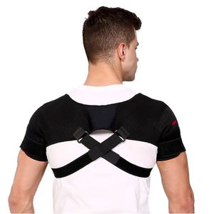 Cinta de ombro duplo ajustável suporte de ombro esportivo alívio da dor nas costas bandagem dupla protetor de compressão cruzada 240123