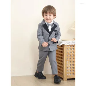 Kleidung Sets Jungen 3PCS Gentleman Anzug Geburtstag Party Outfits Frühling Herbst Kinder Formale Tragen