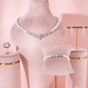 In Jewelife Pearl JewelrySets for Women Cubic Zircon Set Full Jewellery Woman Saudi Arabia Wedding Party Dress Suit Accessory 240202