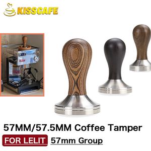 Kaffe -manipulering 57mm 57,5 ​​mm kaffepulverhammare för Lelit 57mm rostfritt stål Barista Espresso kaffatillbehör hörn verktyg 240130