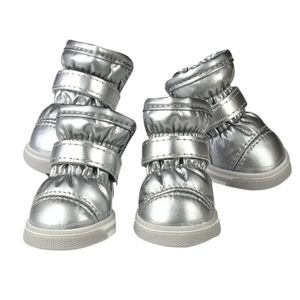 4 pezzi set inverno cane scarpe da pioggia impermeabili per cani di piccola taglia caldo pile cucciolo stivali da neve per animali domestici chihuahua yorkie teddy sho 240119