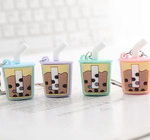 かわいいソフトパールミルクティーカップキーチェーンジュエリーメイキングDIYキーチェーンイヤリングアクセサリーバッグペンダント3453134