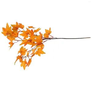 Flores decorativas plantas de interior cortes simulados picaretas artificiais decoração folhas outono caule ramo