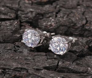 Nakashtra -stil runda naturliga vita diamanter örhänge 14K vitt guld kvinnor mode smycken eart studs8668691