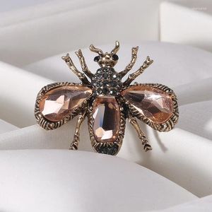 Broszki kreatywne vintage kryształowa broszka pszczoła wykwintne szpilki owadów dla kobiet luksusowe delikatne proste pin mody mężczyzn garnituj
