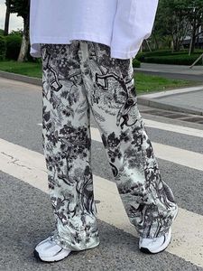 Spodnie damskie fajne letnie graffiti harajuku luźne japońskie jesienne spodnie mody zabawne proste hip hop gotyckie kobiety