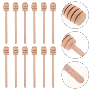 Spoons 12 Pcs Jam Reusable Honey Dipper Sticks Stirring Rods Blender Wooden For Jar Dippers