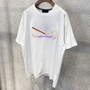 5A24SSSSS Projektowa koszula polo luksusowa koszula polo swobodna męska koszulka skórzana mała potwora oczy haftowane czyste bawełniane luźne T-shirt z krótkim rękawem 913