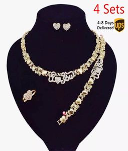 4 Setslot Bridal jewelry sets womens Necklace Earrings 14K Gold Jewelry set Women Wedding jewelry set for women bracelet set2801535