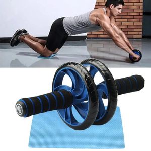 Ab Rolller Wheel l Abdominal Exercise Roller No Noise Nonslip Soft Foam Handles With Knee Mat Muscle Trainer Fitness Equipment 240127