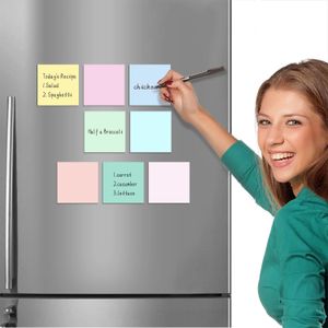8pcs Square Magnetic Suction Colorful Stickers Dry Wipe Notes Whiteboard Labels Suitable For School Family Refrigerators 240131