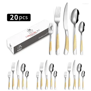 Dinnerware Sets 24 Piece Set Of Stainless Steel Diamond Knives Forks Spoons Tableware Luxurious Gift Box For Home Kitchen And Restaurant