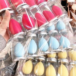 Makeup Sponges 10st Svamp kosmetiska puff concealer pulverfundament våt bli större verktyg packat med järnlåda