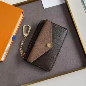 10A Mirror Premium Quality Coin Purse with Zipper Fashion Printing Women's Leather Card Holders Portable Wallet with Gift Box 16772