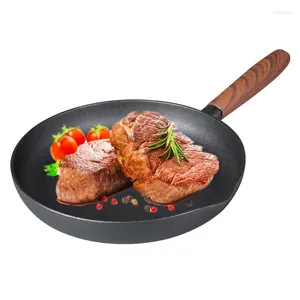 Pfannen, Gusseisenpfanne, 25,4 cm, antihaftbeschichtet, vorgewürzte Bratpfanne für gebratenes Steak, Omelette, Holzgriff, Küchenkochgeschirr