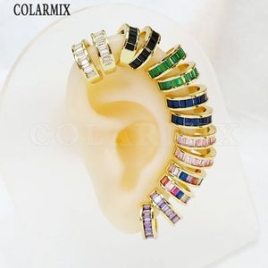 10 paia di zirconi colorati polsino dell'orecchio orecchini di gioielli di moda orecchini a clip senza piercing orecchio di cartilagine finto per le donne 240127