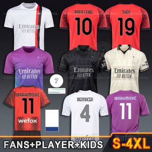 Maglia Rafael Leão Olivier Giroud Camisa de futebol 2023 23 24 Kids Kit AC Theo Tomori Camisa de futebol Christian Pulisic S Maillot De Foots Mike Maignan Ibrahimovic