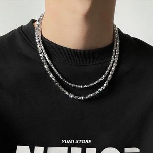 Halsband Trend Unregelmäßige Titan Stahl Halskette Für Männer Frauen Einfache Luxus Silber Farbe Kette Schmuck Männlich Weiblich Zubehör