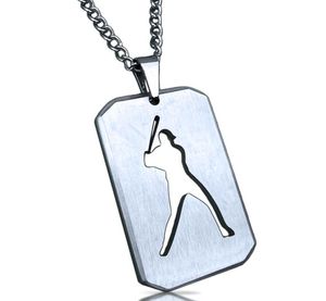 Titanium Sport Accessories silver home plate stitches Baseball Cut Out Pendant With Chain Necklace Gold Plated Stainless Steel