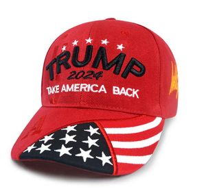 Ricamo Donald Trump Berretti da baseball 2024 USA Elezioni presidenziali americane Take America Flag Back Camouflage Cappelli da camionista regolabili per Uomo Donna