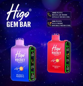 Orijinal Gem Bar Puff 15k Puff 10000 20000 Tesisat Vapes Kalem Elektronik Sigara 28ML POD Çift Örgü Bobin Tam Ekran Göstergesi 16 Tadı 650mAh Şarj Edilebilir