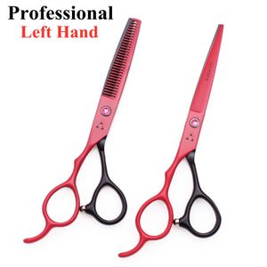 55'' 6 7'' Hair Scissors Left Hand Professional Hairdressing Barber Scissor Set Thinning Shears Hairdresser 8001 240126