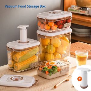 Food Storage Container Vacuum Box Large Capacity Food Dispenser for Kitchen Transparent Sealed Food Organizer Work Lunch Box 240131