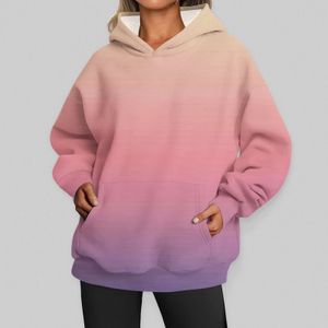 Color Gradient Elements Womens Hat Kangaroo Kangar Sweats Fashionable and comfortable sweatshirt Autumn Blocks 240131