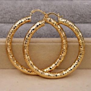 Hoop Earrings Dazzling Fashion Women Cross Round Gold Color Party Jewelry Gifts