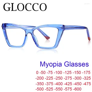 Sonnenbrille 2024 Retro Mode Anti Blau Licht Cat Eye Brille Rahmen Frauen TR90 Klare Linse Computer Schutz Myopie Weibliche -2