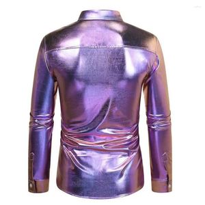 Männer Kleid Hemden Männer Disco Hemd Pailletten Für Glänzende Goldene Langarm Party Kostüm Mit Revers Weihnachten Halloween Bday Bühne