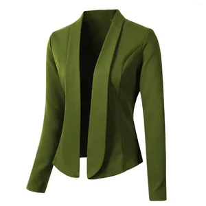 Ternos femininos 2024 primavera outono casual terno manga longa lapela pequena jaqueta casaco curto moda diária