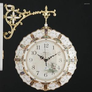 Väggklockor estetisk cool klocka modern dubbelsidig konst tyst elegant original stilig glamour reloj de pared hemdesign