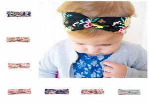 Baby Tryckt Flower Knitting Cotton Cross pannband Kids Hårbågar Huvudbonad hårband headwrap turban knut barn hår accessor4603350