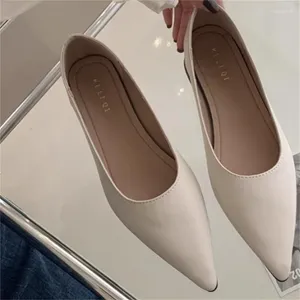 Dress Shoes Leather For Women Pointed Toes Ladies Solid Chassure Femme Sewing Lines Shallow Low Heels Female Ballets Zapatos De Mujer