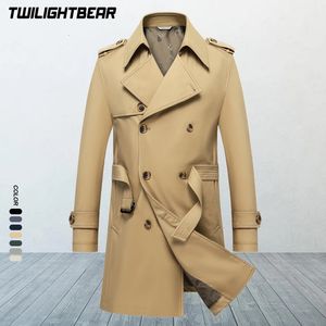 Sólido clássico masculino trench coat plus size windbreak alta qualidade negócios casual vento casaco masculino roupas M-8XL bf7987 240122