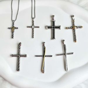 Fashion jewelry necklace Luxury Mens Necklaces Chevron Cross Pendants in Silvering with Pav Black Diamond Womens Popular Charm