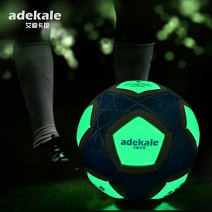 Bola de futebol fluorescente padrão adulto nº 5 criança tamanho 4 brilha em locais escuros após absorver luz futebol 240131