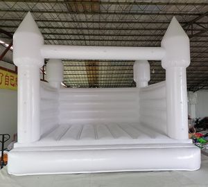 wholesale 13x13ft Commerciale di alta qualità White Bounce House Gonfiabile completo in PVC che salta Castello gonfiabile castelli buttafuori ponticello con ventilatore per il matrimonio 001