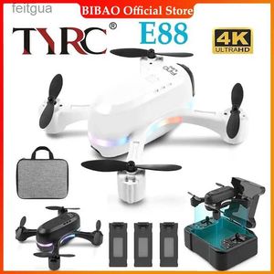 ドローンTYRC XK E88 MINI -DRONE 4K Professinal 1080p広角HDカメラ折りたたみrcヘリコプターwifi fpv heightギフトおもちゃyq240213