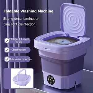 8L Portable Washing Machine Socks Underwear Panties Foldable Home Mini 3 Models With Spinning Dry 240131
