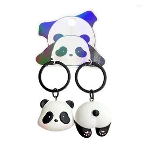 Keychains Couple Buckle Panda Car Key Love Exquisite Resin Doll School Bag Pendant Cute Keychain