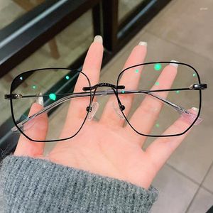 Solglasögon anti Blue Light Frameless Reading Glasses Fashion Transparent Presbyopic Eyeglasses Women Men Läs Farsighted Eyewear 2.0