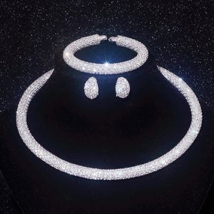 Fashion Rhinestone Collar Choker Necklace for Women Exaggerated Simple Big Chunky Chain Torques Jewelry Accessories 240202