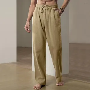 Pantaloni da uomo Pantaloni sportivi primaverili Pantaloni elastici in vita Comodi coulisse con ampie tasche sulle gambe per attività sportive casuali