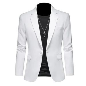 Mode Mens Business Casual Blazer Black White Red Green Solid Color Slim Fit Jacket Wedding Groom Party Suit M6XL 240124