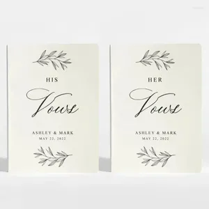 Party Supplies Vow Books Set Of 2 | Her Vows His Ivory And Black Color Choices Available Design: A046