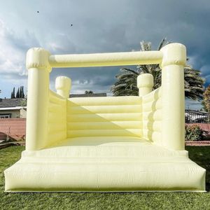 wholesale 13x13ft Commerciale di alta qualità White Bounce House Gonfiabile completo in PVC che salta Castello gonfiabile castelli buttafuori ponticello con ventilatore per il matrimonio 011