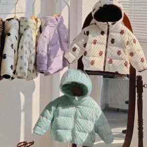 Casaco grosso infantil de inverno, jaqueta grossa para meninos e veludo com capuz, roupas infantis acolchoadas de algodão, parka dupla face, traje de neve para meninas