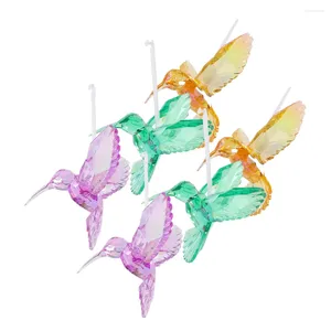 Decorazioni da giardino 6 pezzi Ciondoli colibrì in cristallo Ornamenti per uccelli Pendenti per la casa Pendenti in acrilico per volare